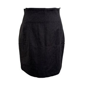 Blacky Dress Berlin Charcoal Grey Wool Blend High Waisted Pencil Skirt Womens